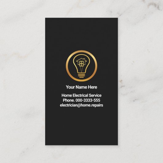 電気技師の電源プラグのライト修理 名刺 (裏面)