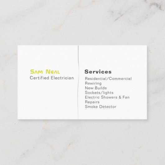 電気技師の電球のロゴのデザインの名刺 名刺 (裏面)