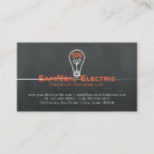 電気技師の電球のロゴのデザイン 名刺 (正面)