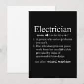 電気技師の面白い定義：電気エンジニア ノートカード (正面/裏面)