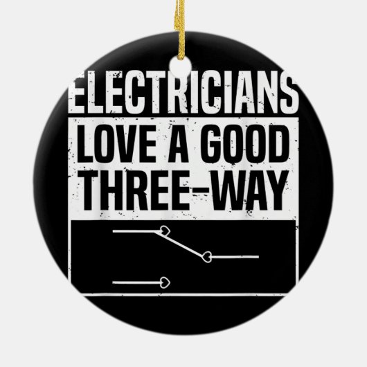 電気技師は三つのやり方が好きだおもしろい セラミックオーナメント (裏面)