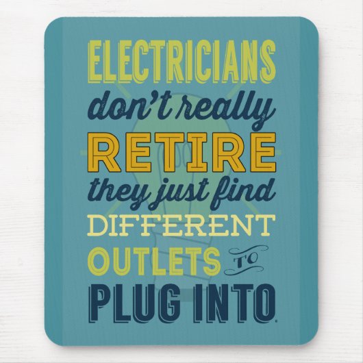 電気技師は退職ユーモア実際に マウスパッド (正面)