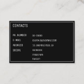 電気技師またはライトデザイナー 名刺 (裏面)