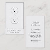 電気技師または電気建築業者または縦の白 名刺 (正面/裏面)