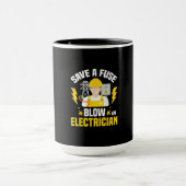 電気技師アダルトユーモアおもしろい電気 マグカップ (中央)