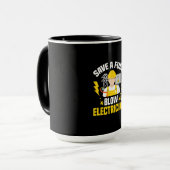 電気技師アダルトユーモアおもしろい電気 マグカップ (正面左)