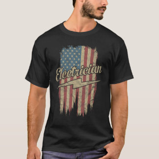 電気技師アメリカ国旗の電気ギフトUsa Patr Tシャツ