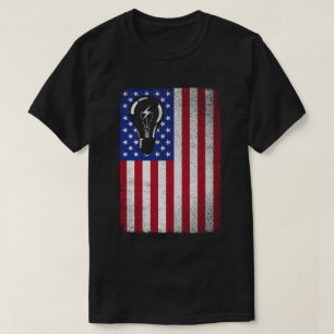 電気技師アメリカ国旗の電気技師 Tシャツ
