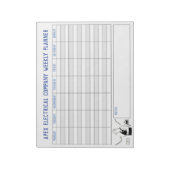 電気技師ウィークリープランナー。タイトルパーソナライズされた。 ノートパッド (回転)