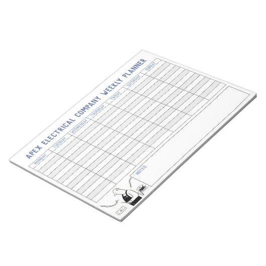 電気技師ウィークリープランナー。タイトルパーソナライズされた。 ノートパッド (アングル)