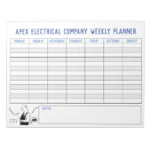 電気技師ウィークリープランナー。タイトルパーソナライズされた。 ノートパッド (正面)