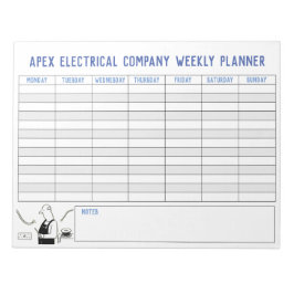 電気技師ウィークリープランナー。タイトルパーソナライズされた。 ノートパッド