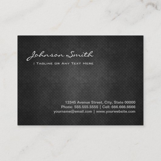 電気技師カッコいいブラックメタルシンプル 名刺 (裏面)