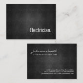 電気技師カッコいいブラックメタルシンプル 名刺 (正面/裏面)
