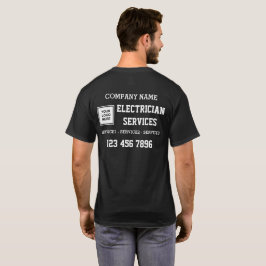 電気技師サービスロゴ会社の会社制服 Tシャツ