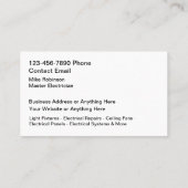 電気技師サービス新ユニーク名刺 名刺 (裏面)