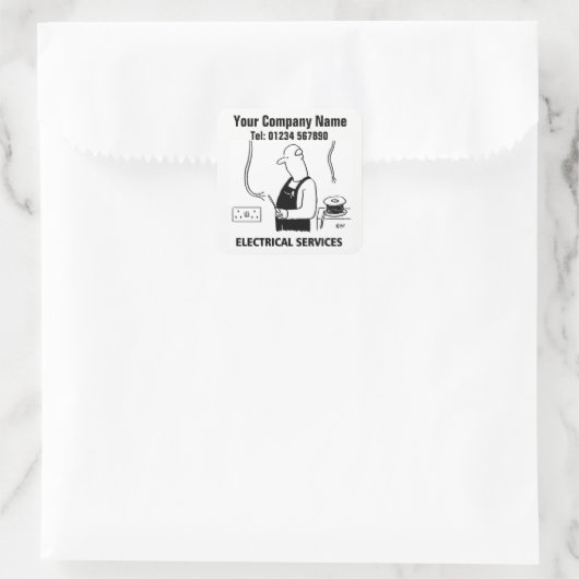 電気技師テーマ漫画 スクエアシール (バッグ)