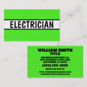 電気技師ネオングリーン 名刺 (正面/裏面)