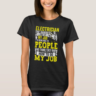 電気技師パパアパレル電気リネマン男性へ Tシャツ