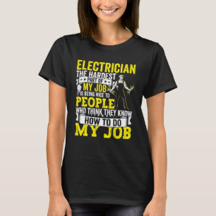 電気技師パパアパレル電気リネマン男性へ Tシャツ