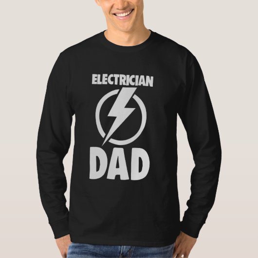 電気技師パパワーカーティおもしろいー電気技師ラブ Tシャツ (正面)