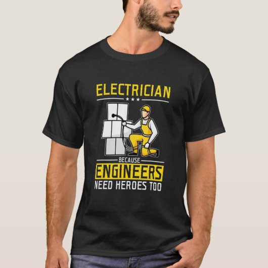 電気技師ヒーロー電気技師 Tシャツ (正面)