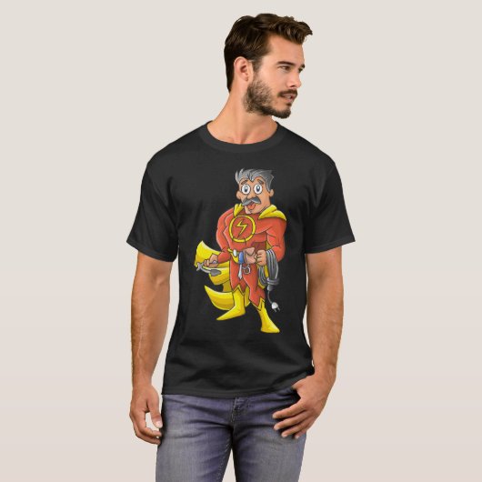 電気技師ヒーロー Tシャツ (正面フル)