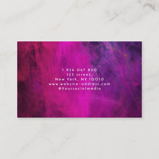 電気技師ピンクのネオン電球 名刺 (裏面)