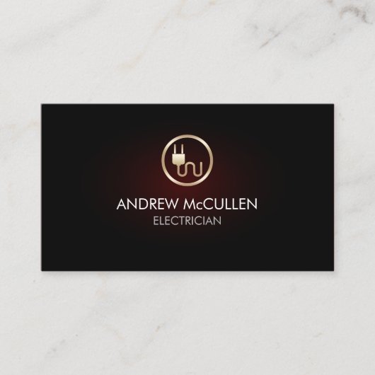 電気技師ホーム修理電気プラグアイコン 名刺 (正面)