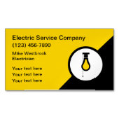 電気技師モダン新名刺マグネット マグネット名刺 (正面)