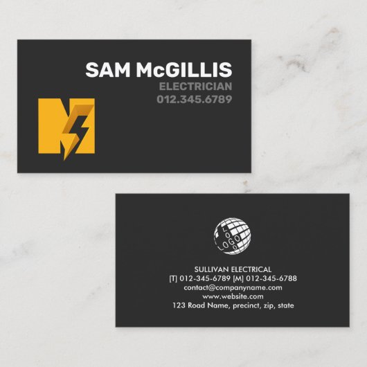 電気技師モノグラムN 名刺 (正面/裏面)