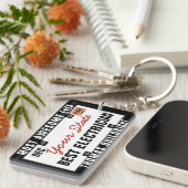 電気技師ライセンスプレートおもしろいキーチェーン キーホルダー (正面右)