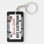 電気技師ライセンスプレートおもしろいキーチェーン キーホルダー (裏面)