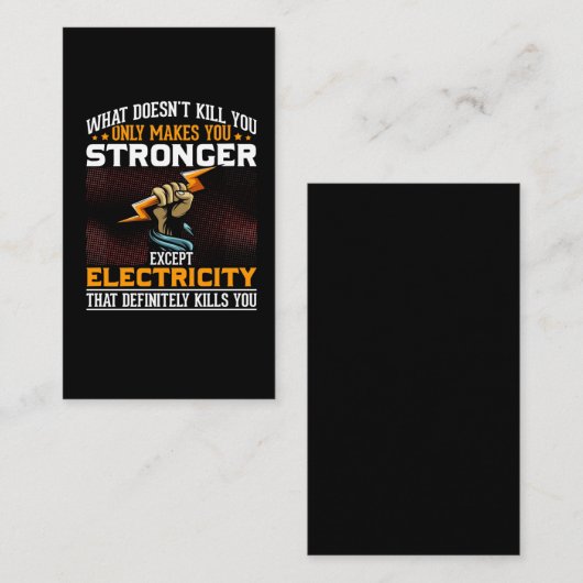 電気技師ラインマンジョークことわざジョブハンユーモア 名刺 (正面/裏面)