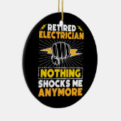 電気技師リタイア男性へート女子退職した セラミックオーナメント (右)