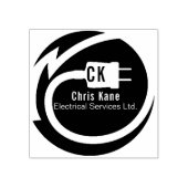 電気技師ロゴデザイン ラバースタンプ (インプリント)