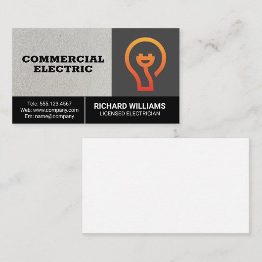 電気技師ロゴ 名刺 (正面/裏面)