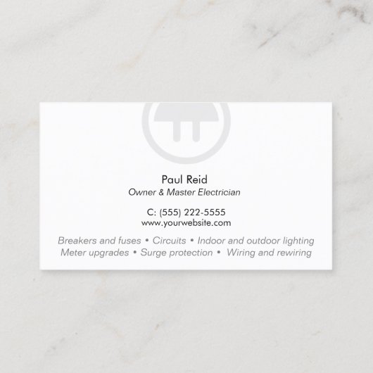 電気技師ロゴ 名刺 (裏面)