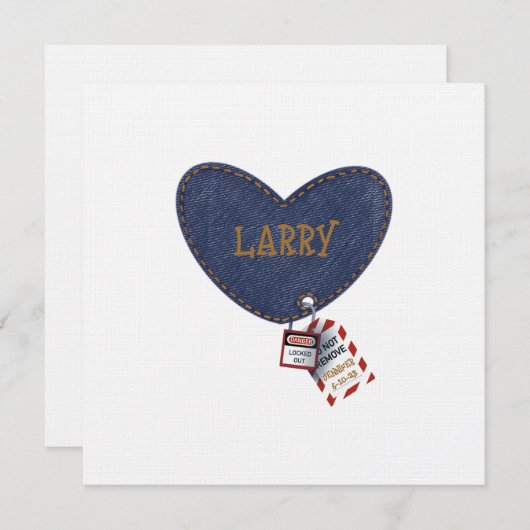 電気技師ロックアウトのタグアウトハート 招待状 (正面/裏面)