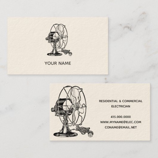 電気技師ヴィンテージファン 名刺 (正面/裏面)