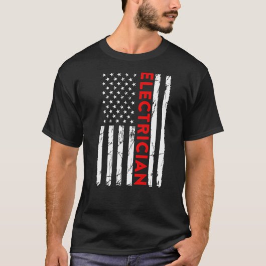 電気技師ヴィンテージ米国国旗のエおもしろいンジン Tシャツ (正面)