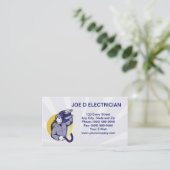 電気技師力の架線工夫の労働者の電気ビジネス 名刺 (スタンド正面)
