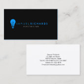 電気技師名刺シンプル電球シルエット 名刺 (正面/裏面)