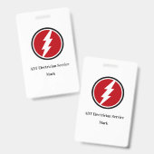 電気技師用ID名札テンプレート バッジ (正面＆裏面)