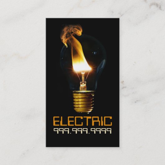 電気技師電灯 名刺 (正面)