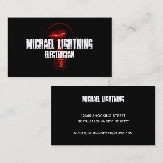 電気技師電球名刺 名刺 (正面/裏面)