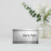 電気技師 – ステンレカッコいいス鋼メタル 名刺 (スタンド正面)