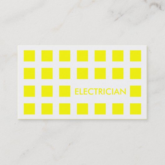電気技師(モダンな正方形) 名刺 (正面)