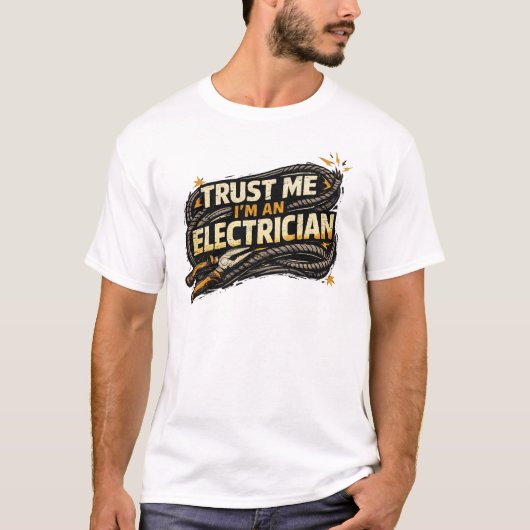 電気技師 ヴィンテージ ペンチ ケーブル 工業用 Tee Tシャツ (正面)