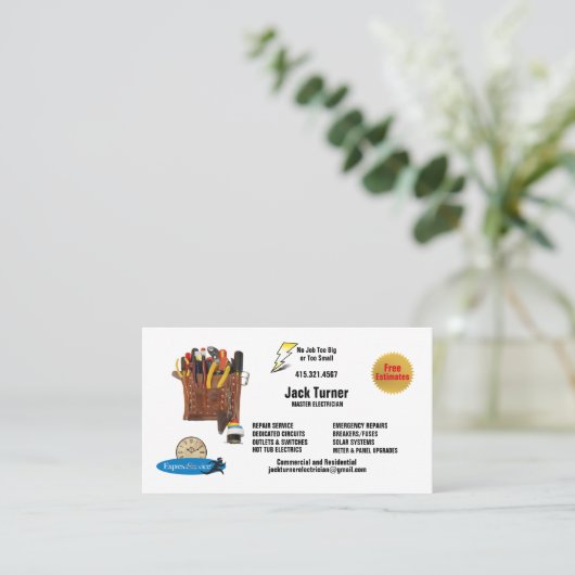 電気技師 名刺 (スタンド正面)